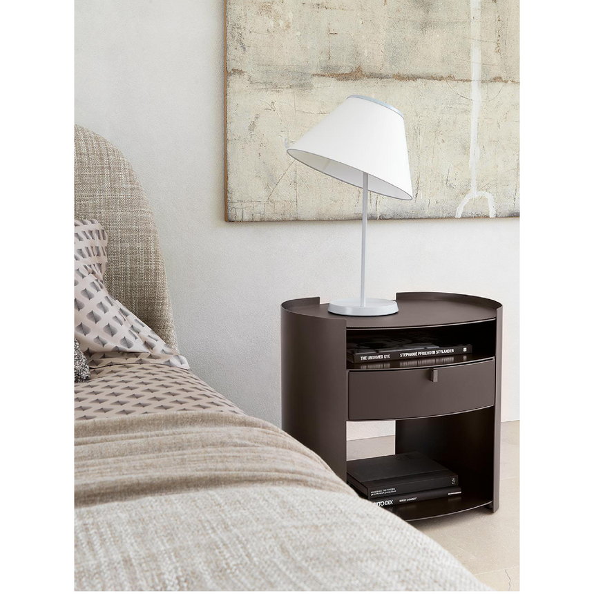 Raised-Edge Metal Nightstand | Flou Lotus | Italianfurniture.com