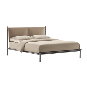 Matte Burnished Steel Bed | Flou Iko | Italianfurniture.com