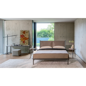 Matte Burnished Steel Bed | Flou Iko | Italianfurniture.com