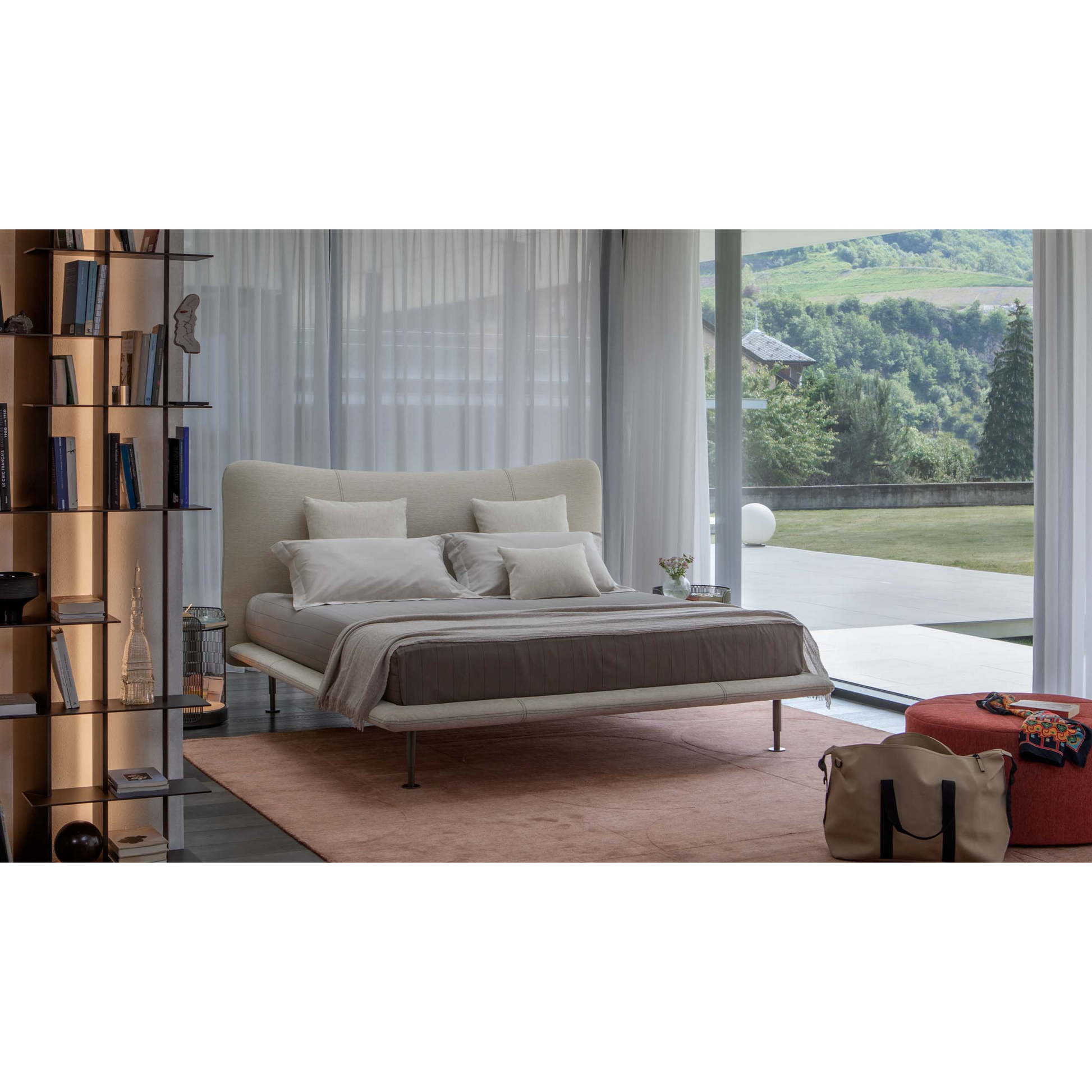 Contemporary Upholstered Queen Bed | Flou Baia | Italianfurniture.com