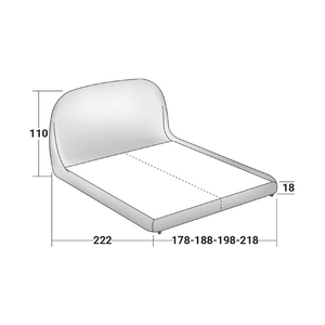 Stitched Headboard Low Profile Bed | Flou Taormina | Italianfurniture.com