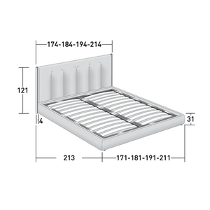 Quilted Slimline Queen Bed | Flou Koi | Italianfurniture.com