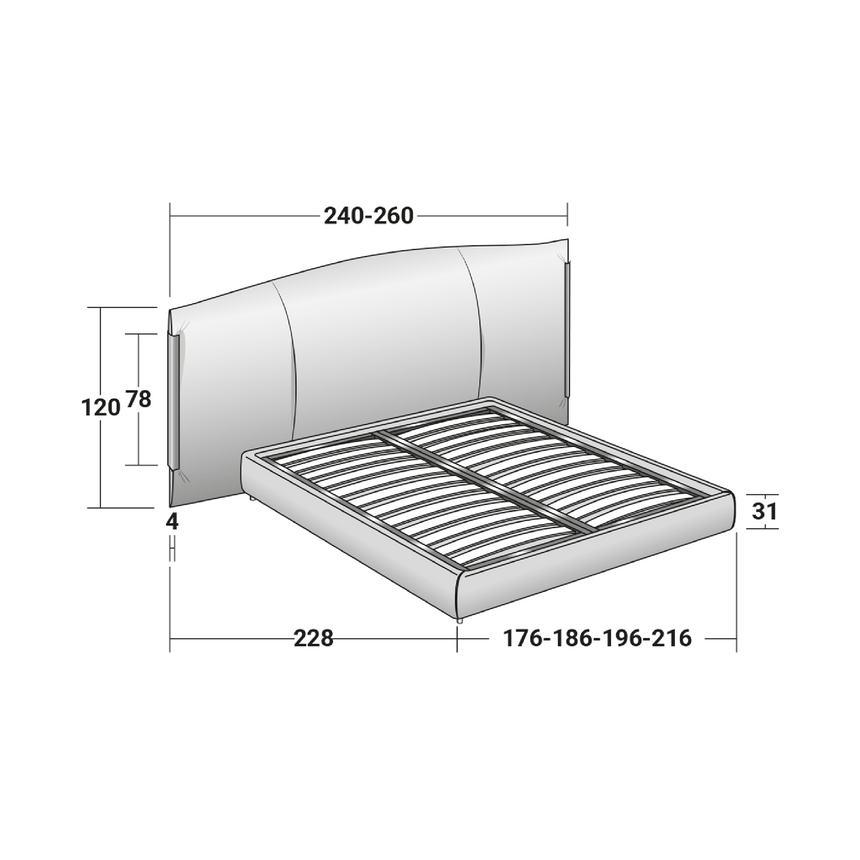 Metallic Trim Upholstered Queen Bed | Flou Amal | Italianfurniture.com