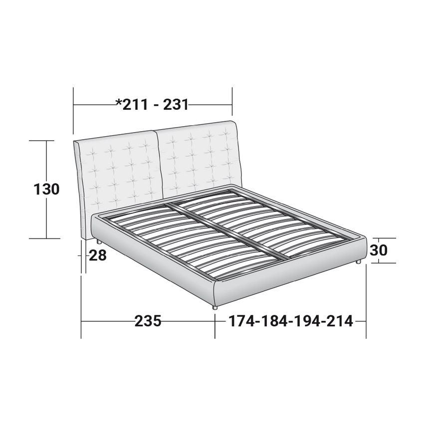 Quilted High Tufted Bed | Flou Angle