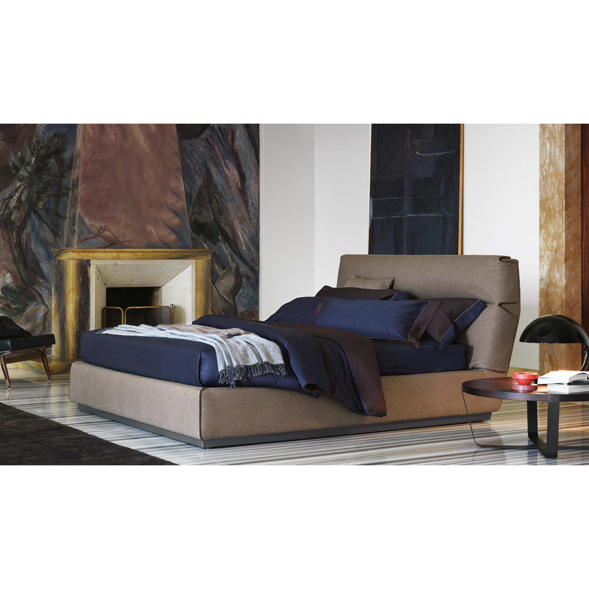 Cord Trimmed High Bed | Flou Gentleman | Italianfurniture.com