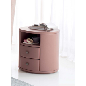 Round Leather Nightstand | Flou Condotti | Italianfurniture.com