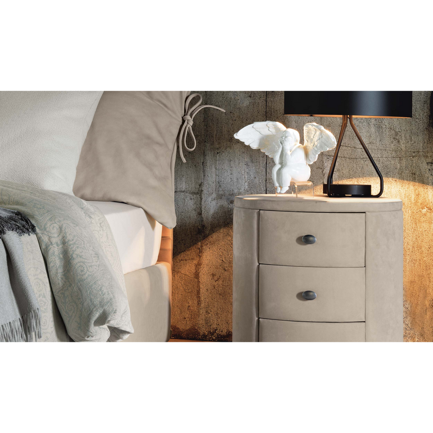 Round Leather Nightstand | Flou Condotti | Italianfurniture.com