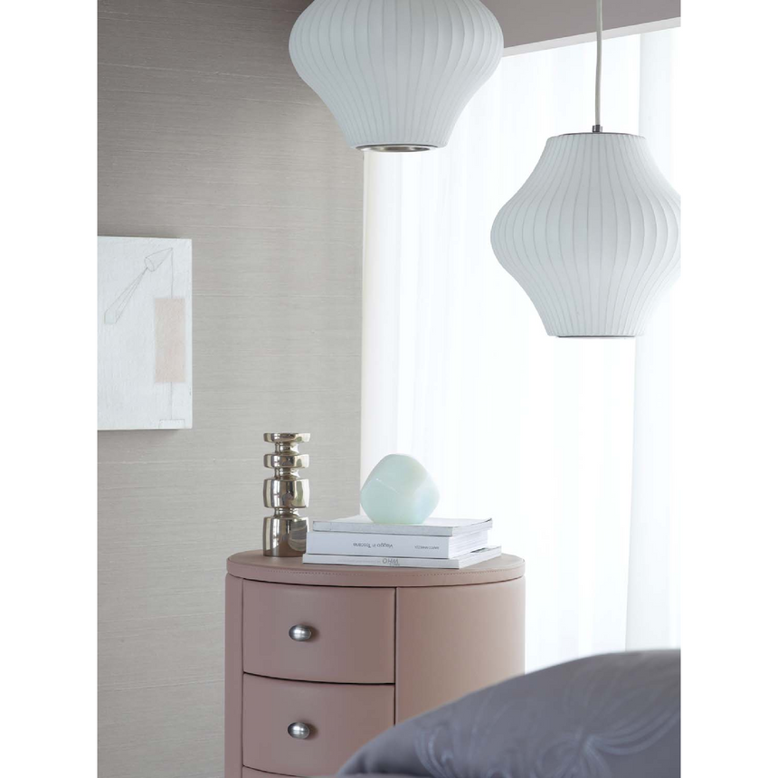 Round Leather Nightstand | Flou Condotti | Italianfurniture.com