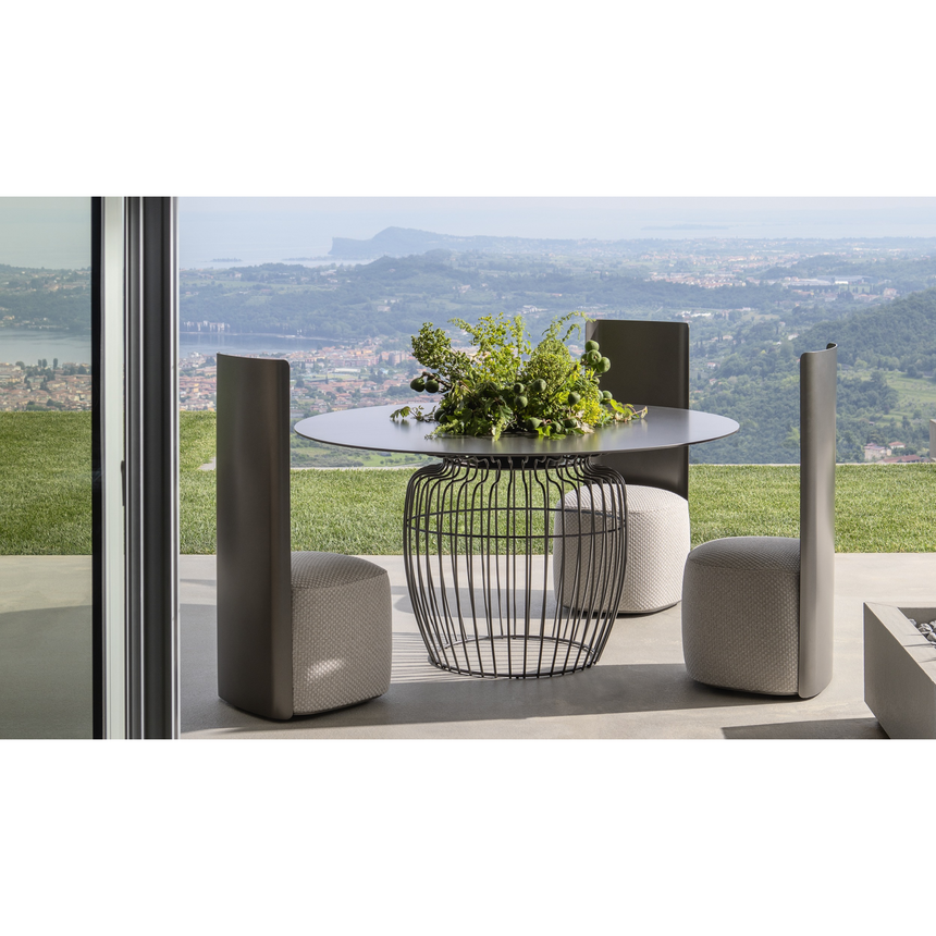 Sculpted Metal Upholstered Outdoor Chair | Flou Pierre Shell