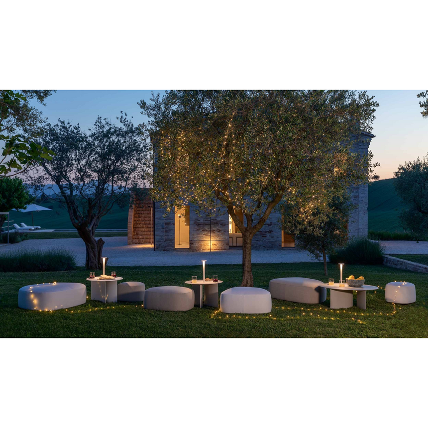 Bicolor Irregular-Shaped Outdoor Pouf | Flou Pierre