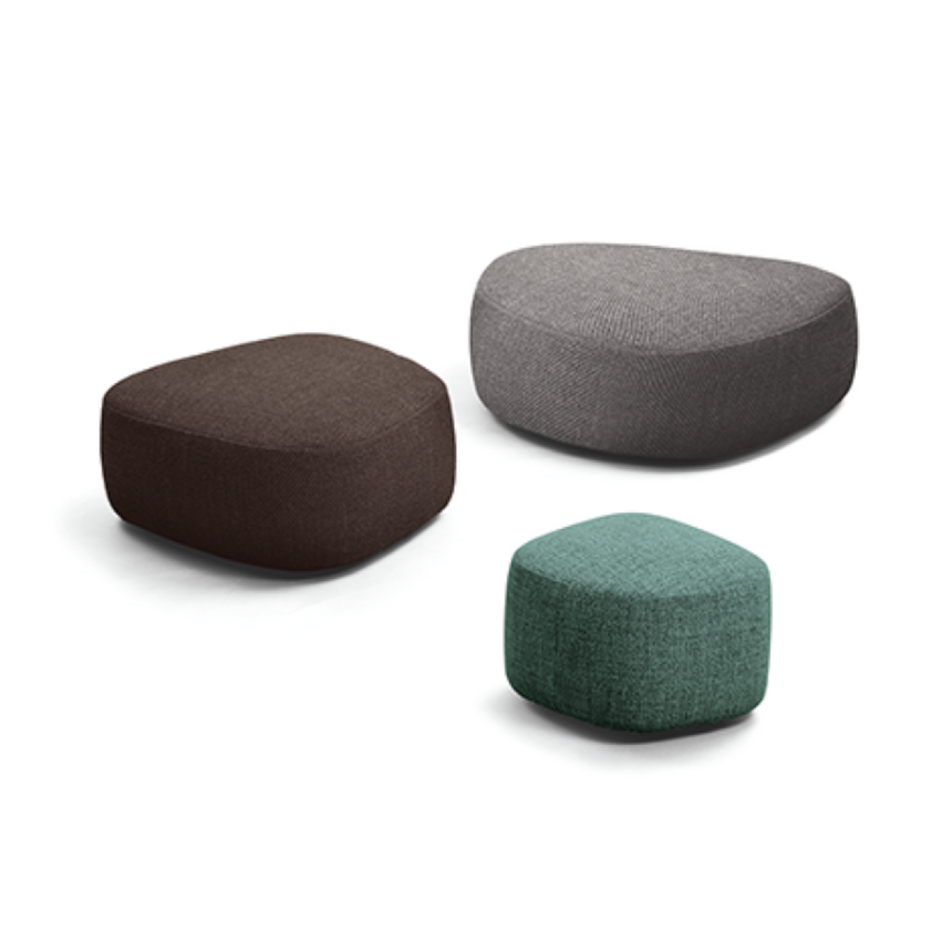 Bicolor Irregular-Shaped Outdoor Pouf | Flou Pierre