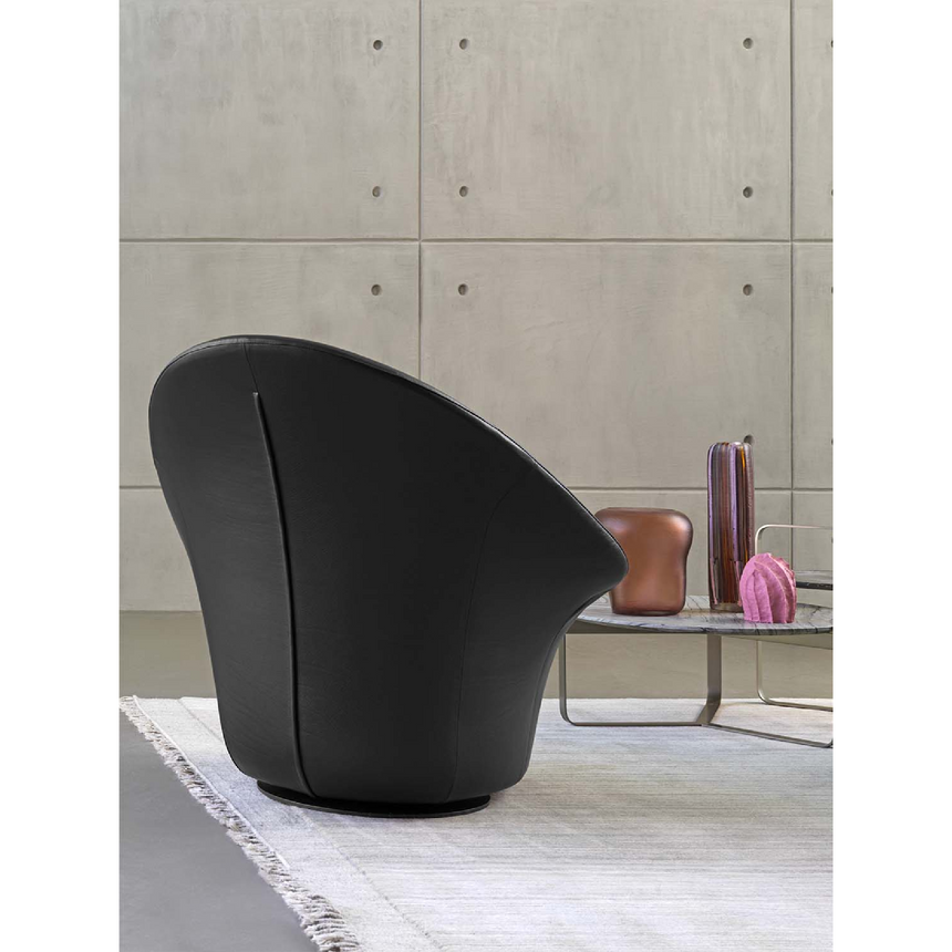 Flared Back Swivel Armchair | Flou Lilia  | Italianfurniture.com