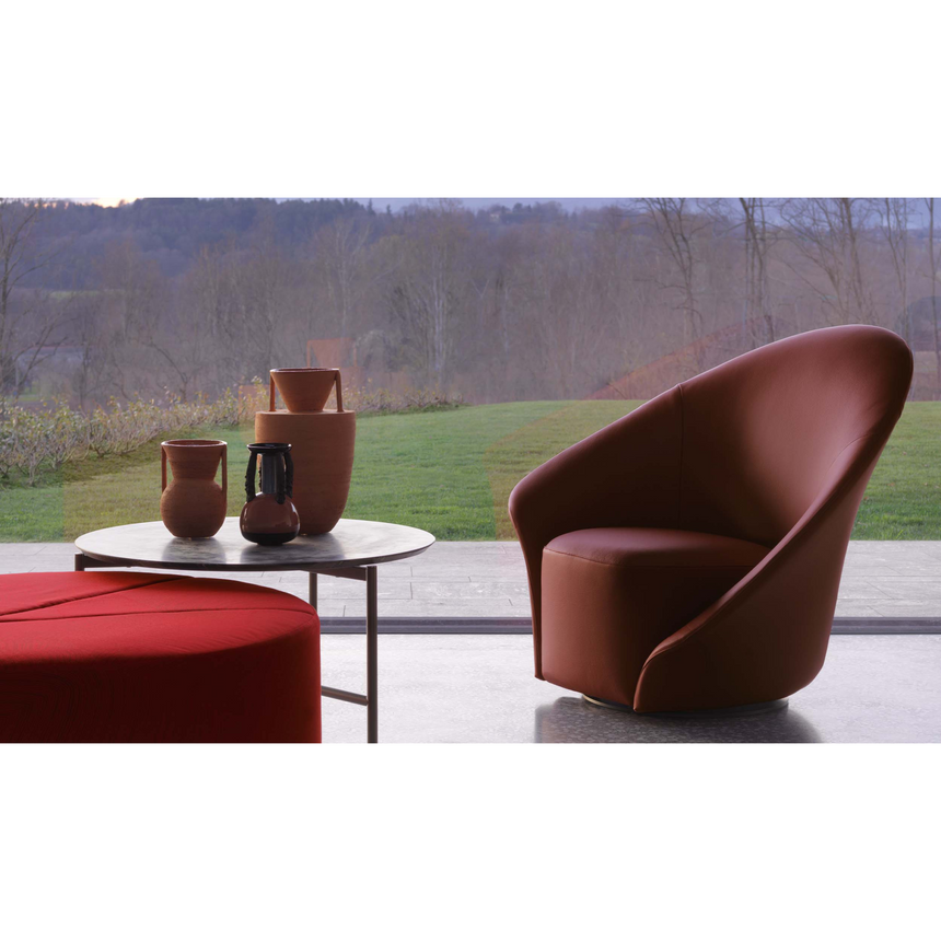 Flared Back Swivel Armchair | Flou Lilia  | Italianfurniture.com