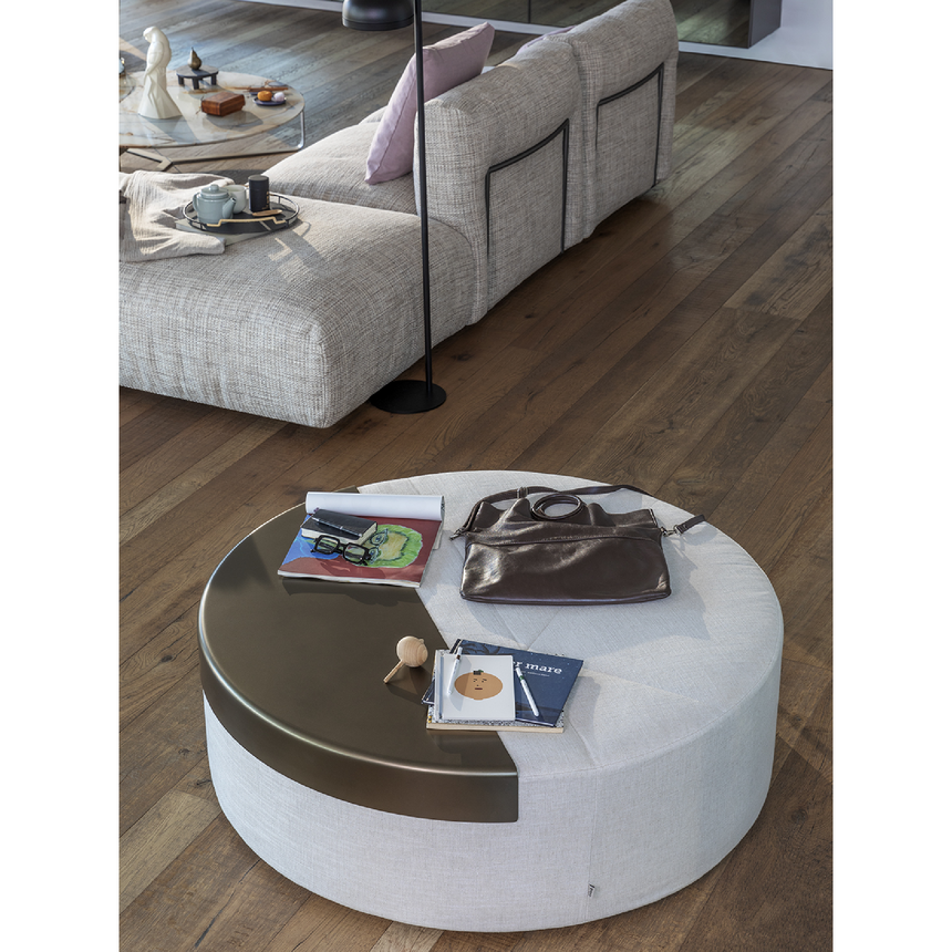 Round Padded Table Pouf | Flou Moon | Italianfurniture.com