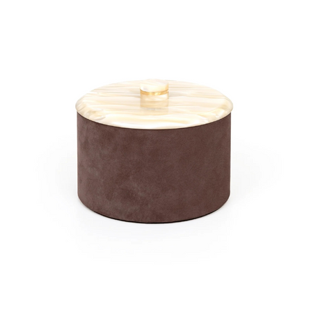 Leather Round Lidded Box | Pinetti Kelly | Italianfurniture.com