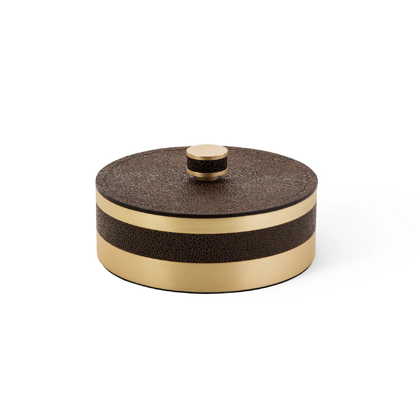 Round Woven Leather Box | Pinetti Saturno | Italianfurniture.com