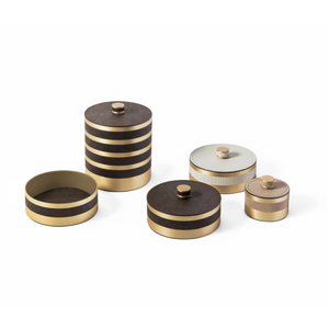 Round Woven Leather Box | Pinetti Saturno | Italianfurniture.com