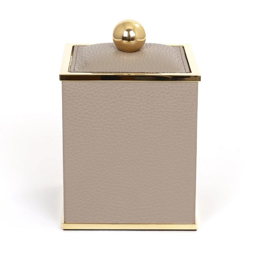 Square Leather Cotton Pad Holder | Pinetti Olimpia | Italianfurniture.com