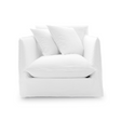 Natural White Lino Armchair | Gervasoni Ghost | ItalianFurniture.com
