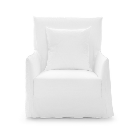 Natural White Lino Armchair | Gervasoni Ghost | ItalianFurniture.com
