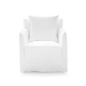 Natural White Lino Armchair | Gervasoni Ghost | ItalianFurniture.com
