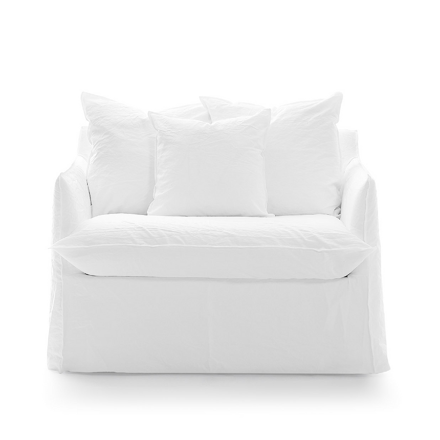 Natural White Lino Armchair Bed | Gervasoni Ghost | Italian Furniture
