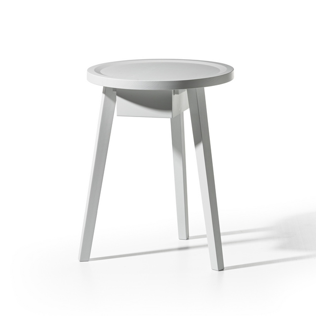 Round Side Table with Drawer | Gervasoni Gray | ItalianFurniture.com
