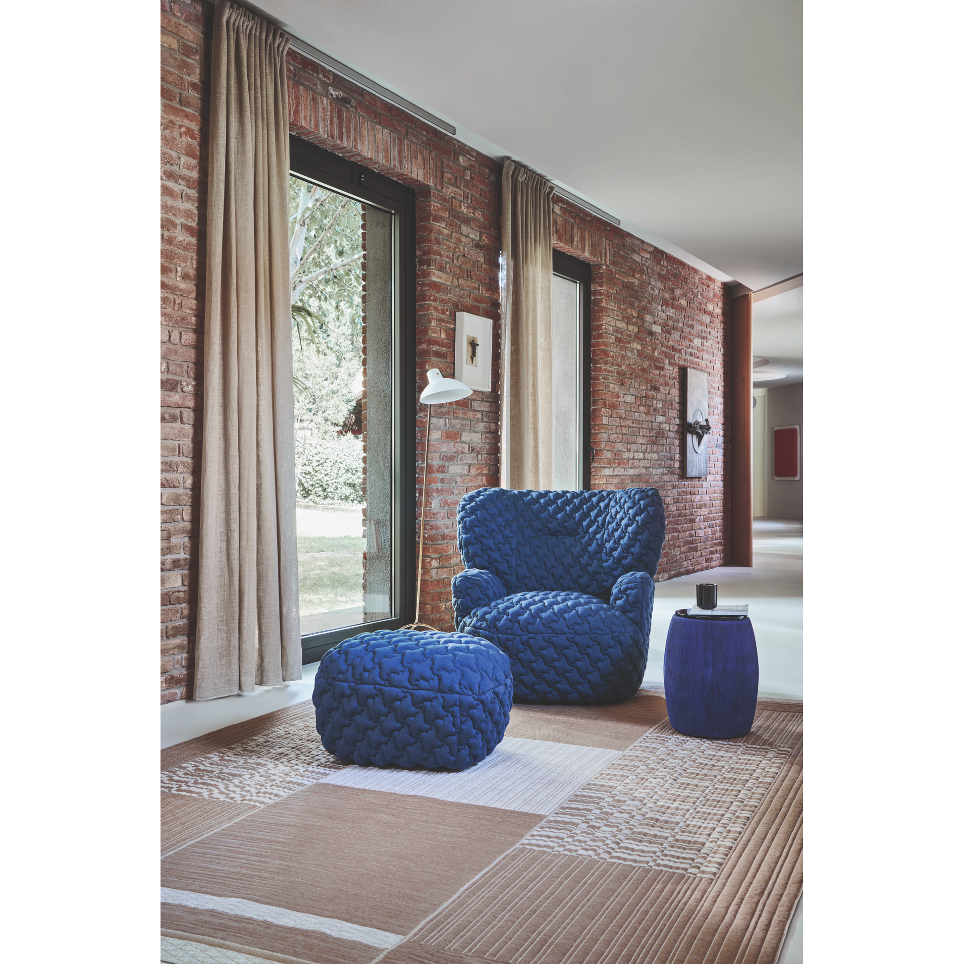 Upholstered Modern Ottoman | Gervasoni Loll | ItalianFurniture.com