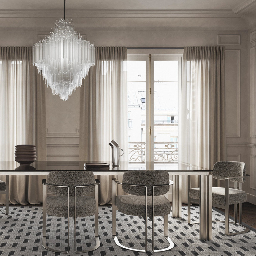 Wooden Leg Dining Table M | Karl Lagerfeld Maison Quai Voltaire | Italianfurniture.com