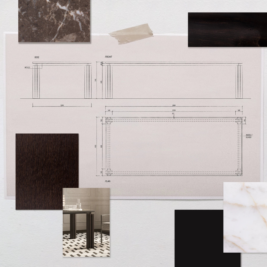 Wooden Leg Dining Table M | Karl Lagerfeld Maison Quai Voltaire | Italianfurniture.com