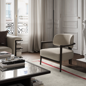 Wooden Framed Lounge Armchair | Karl Lagerfeld Maison Saint-Germain | Italianfurniture.com