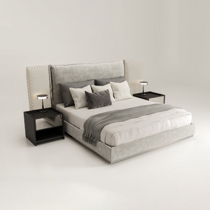 Queen Bed with Shelf System | Karl Lagerfeld Maison Saint-Germain | Italianfurniture.com