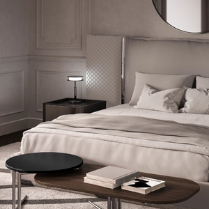 King Bed with Shelf System | Karl Lagerfeld Maison Saint-Germain | Italianfurniture.com