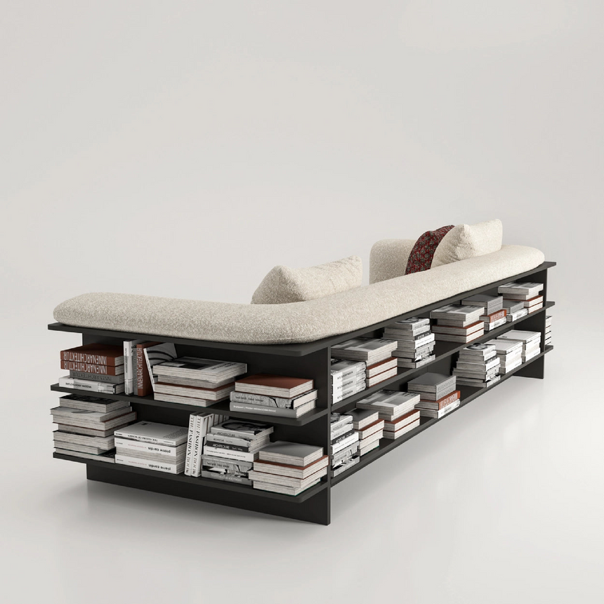 Single-Armed 3-Seater Bookcase Sofa | Karl Lagerfeld Maison Saint-Germain