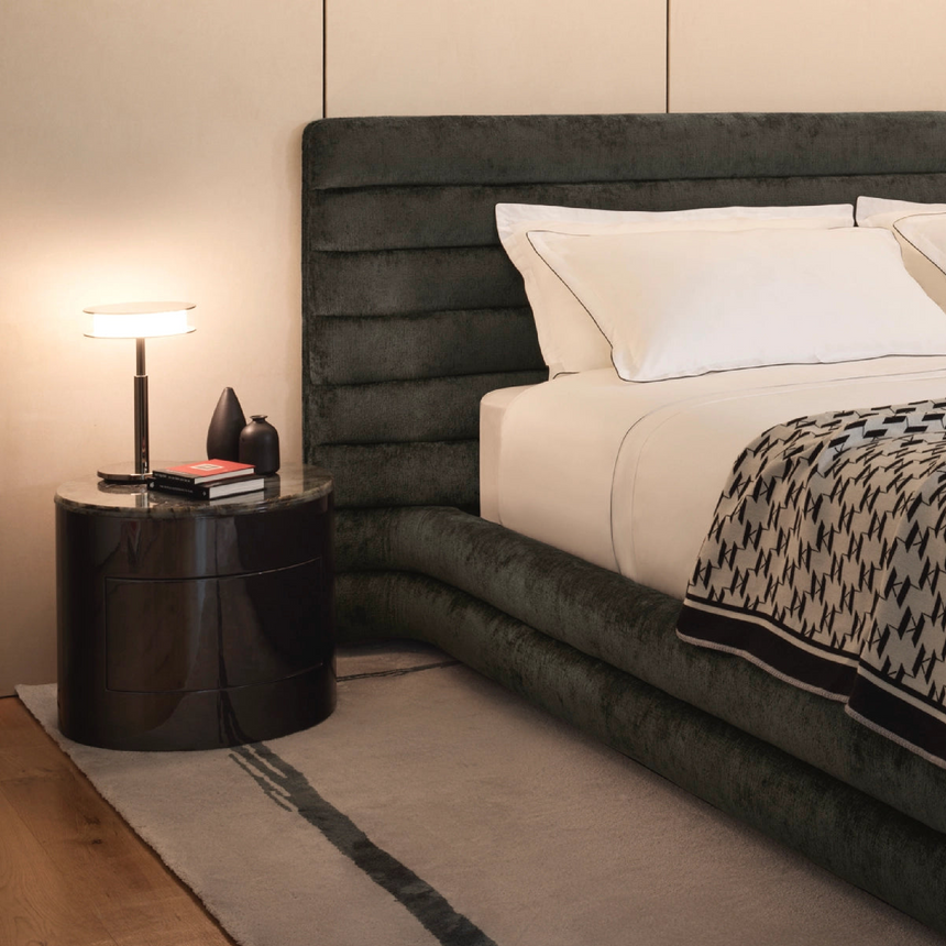 Lacquered Base Bedside Table | Karl Lagerfeld Maison Wellen | Italianfurniture.com