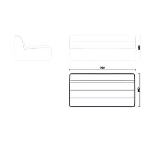 Modern Channeled 2-Seater Central Sofa | Karl Lagerfeld Maison Wellen | italianfurniture.com