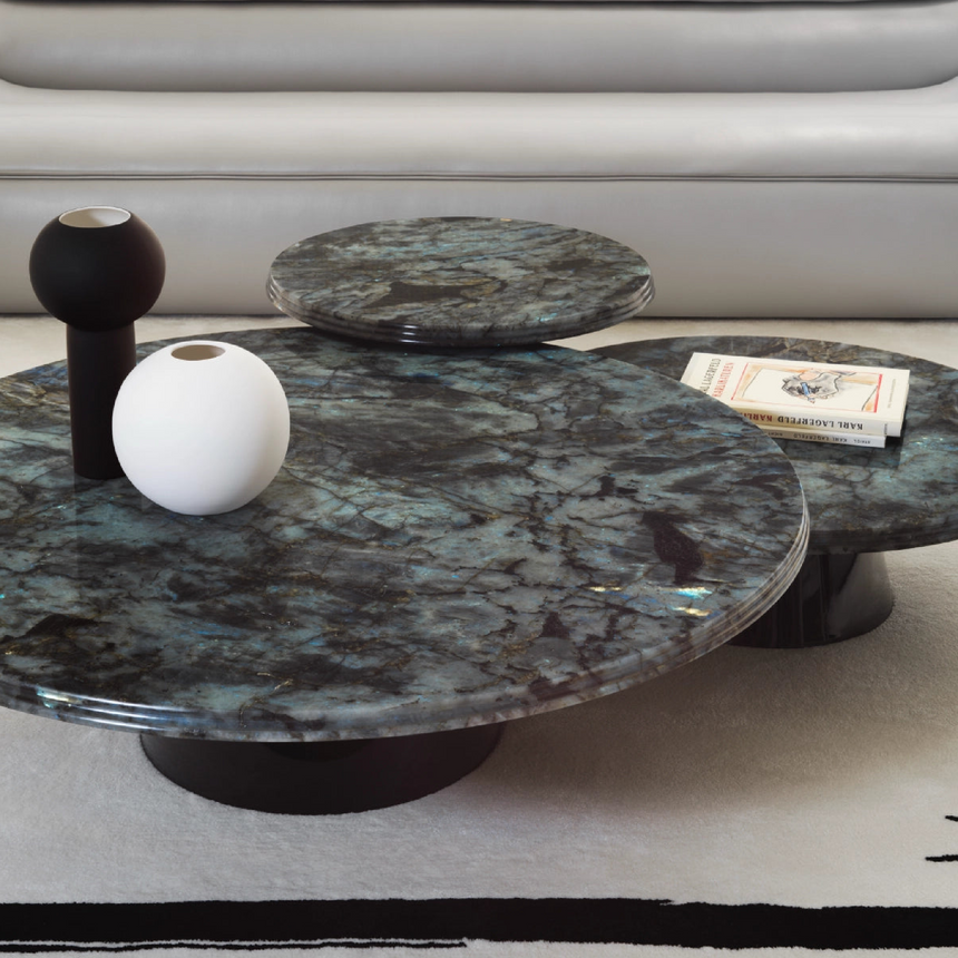 Lacquered Base Round Coffee Table S | Karl Lagerfeld Maison Wellen | Italianfurniture.com