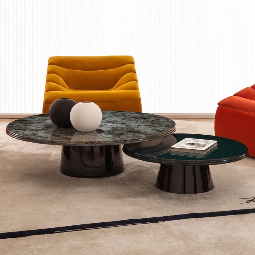 Lacquered Base Round Coffee Table M | Karl Lagerfeld Maison Wellen | Italianfurniture.com