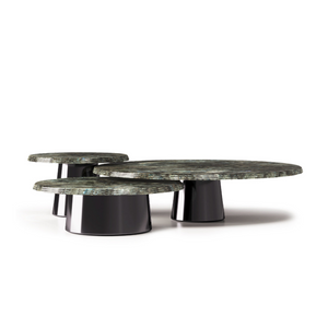 Lacquered Base Round Coffee Table L | Karl Lagerfeld Maison Wellen | Italianfurniture.com