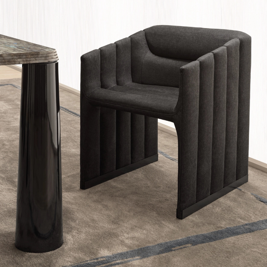 Modern Channeled Dining Chair | Karl Lagerfeld Maison Wellen | italianfurniture.com
