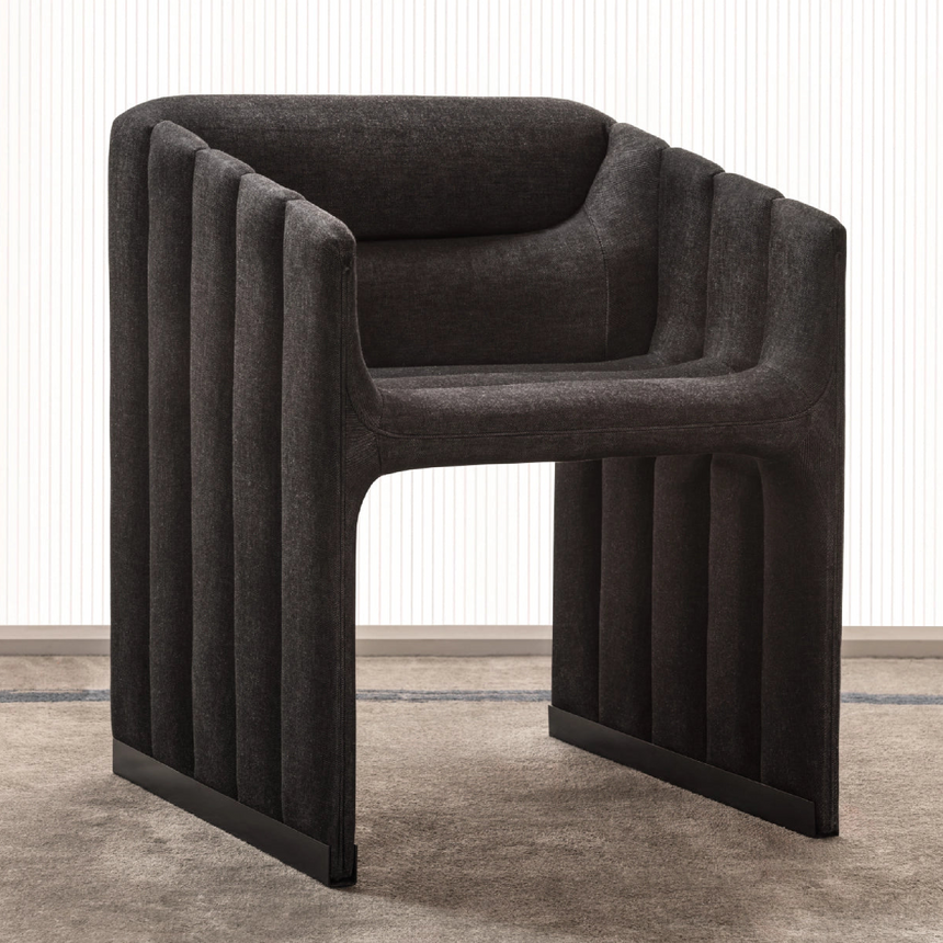 Modern Channeled Dining Chair | Karl Lagerfeld Maison Wellen | italianfurniture.com