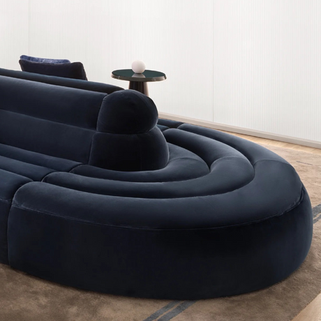 Modern Channeled Round Sofa Element | Karl Lagerfeld Maison Wellen | Italianfurniture.com