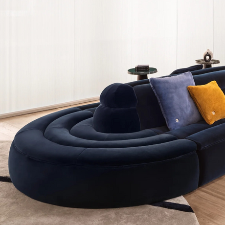 Modern Channeled Round Sofa Element | Karl Lagerfeld Maison Wellen | Italianfurniture.com