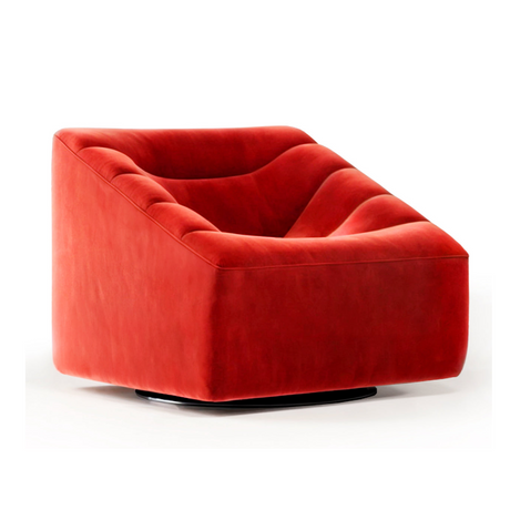 Modern Channeled Swivel Armchair | Karl Lagerfeld Maison Wellen | Italianfurniture.com