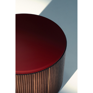 Ribbed Wood Glass Coffee Table | Lema Drum | Italianfurniture.com