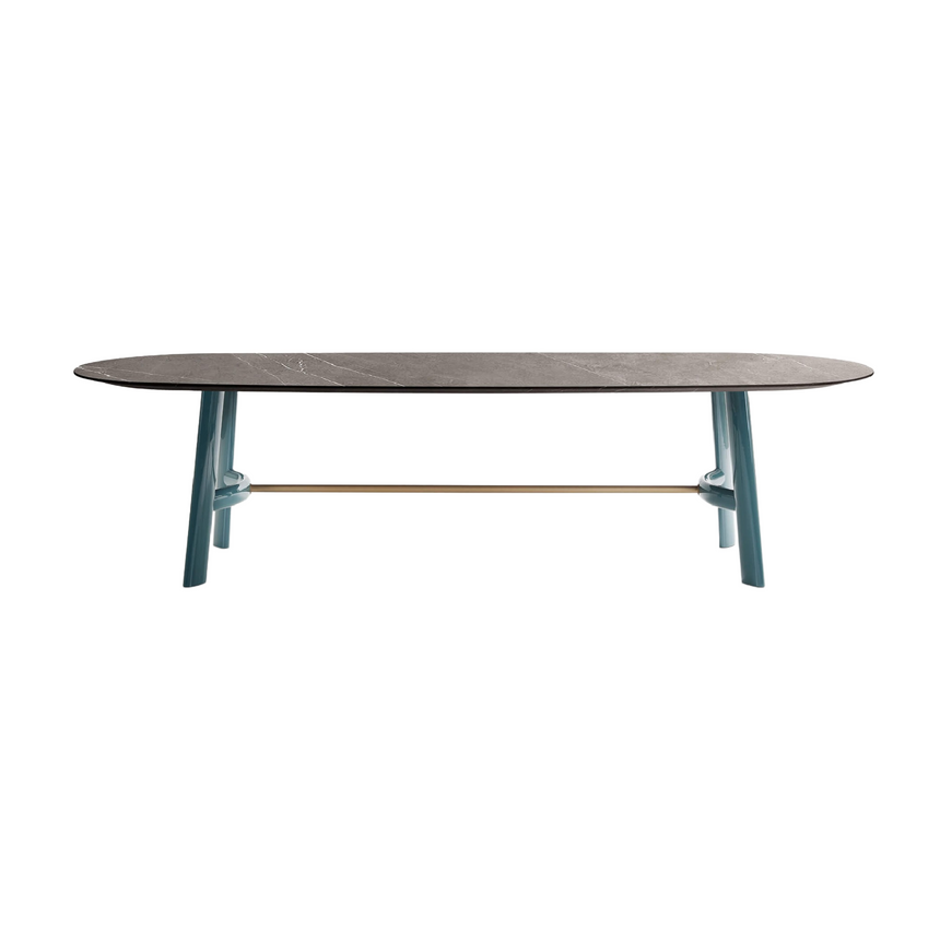 Trestle-Legged Oval Dining Table | Lema August | Italianfurniture.com