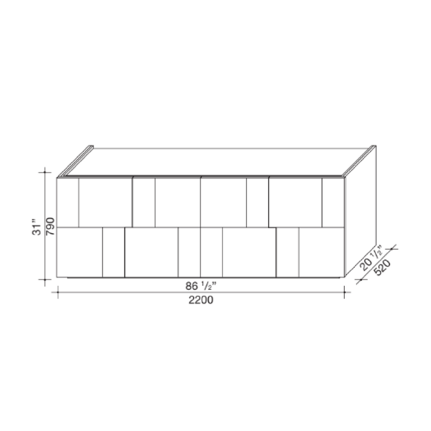 Lacquered 4-Door Sideboard | Lema Ortelia | Italianfurniture.com