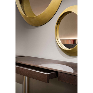 Wood Framed Round Mirror | Lema Oculus | ItalianFurniture.com