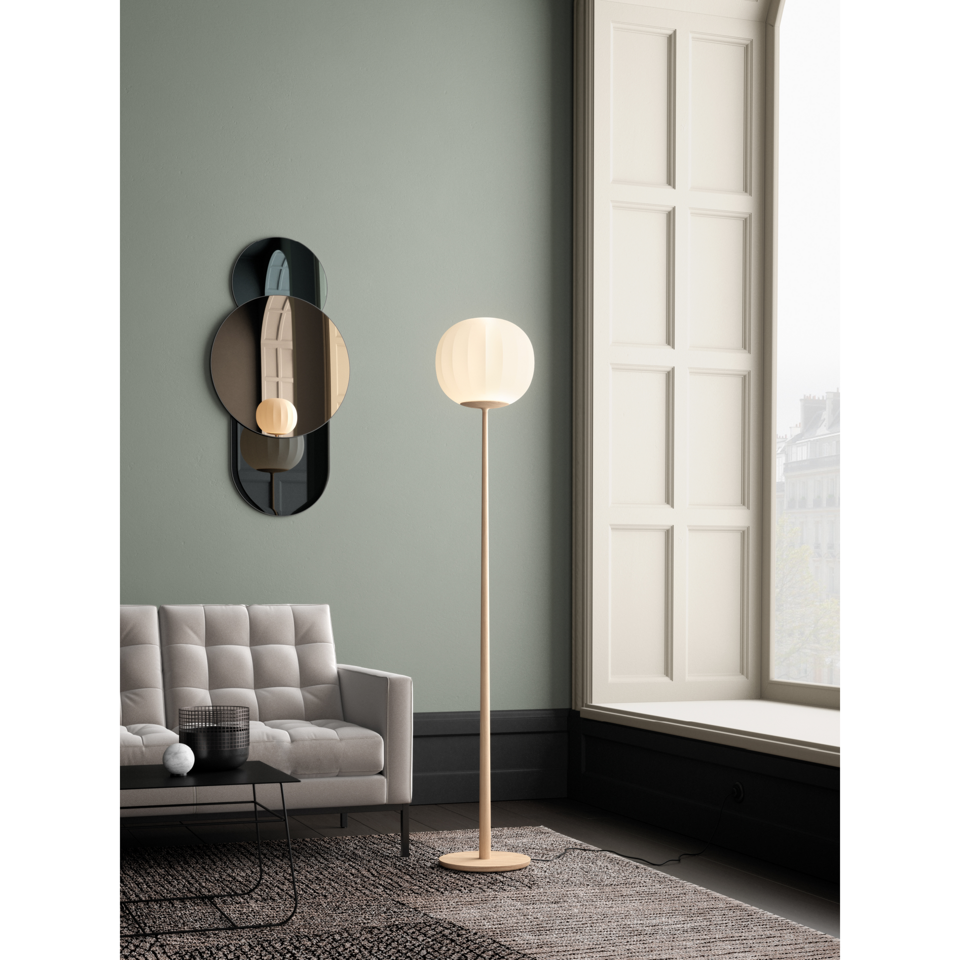 Round Blown Glass Floor Lamp | Luceplan Lita | Italianfurniture.com