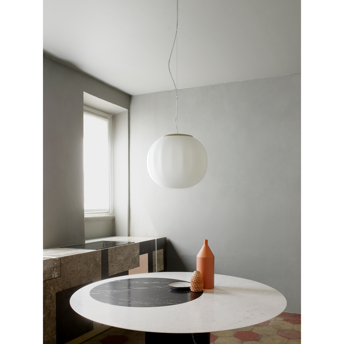 Round Blown Glass Pendant Light | Luceplan Lita | Italianfurniture.com